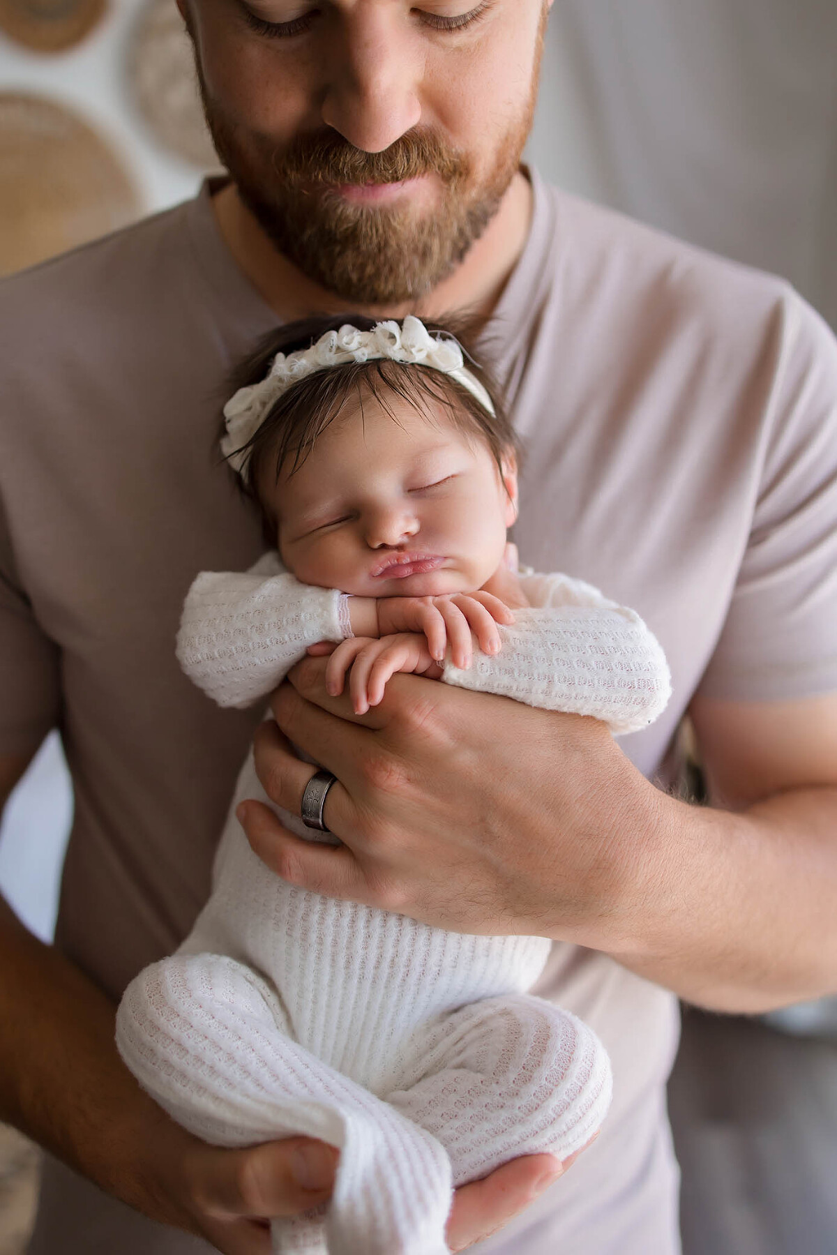 newborn with dad photo