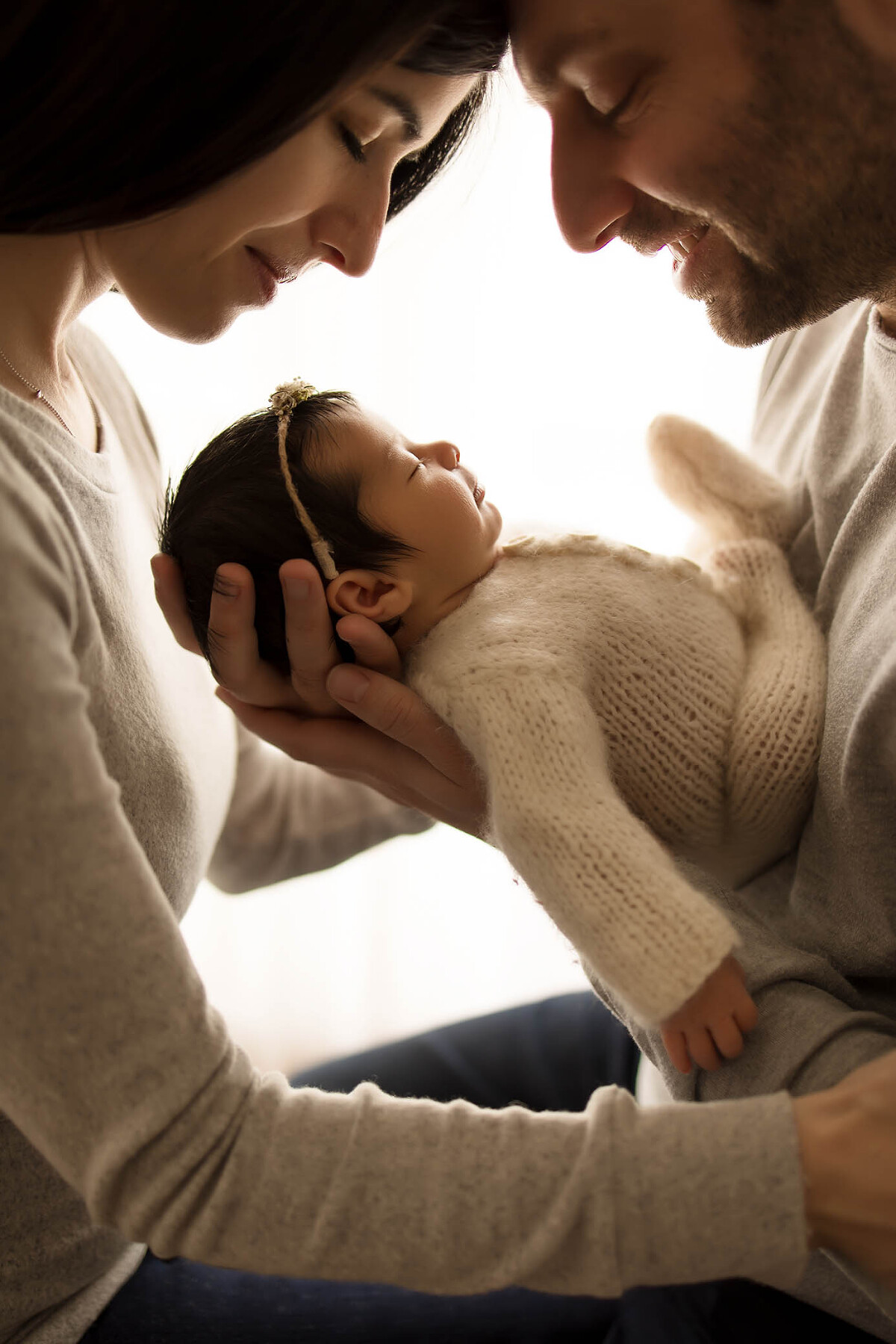 newborn with family picture