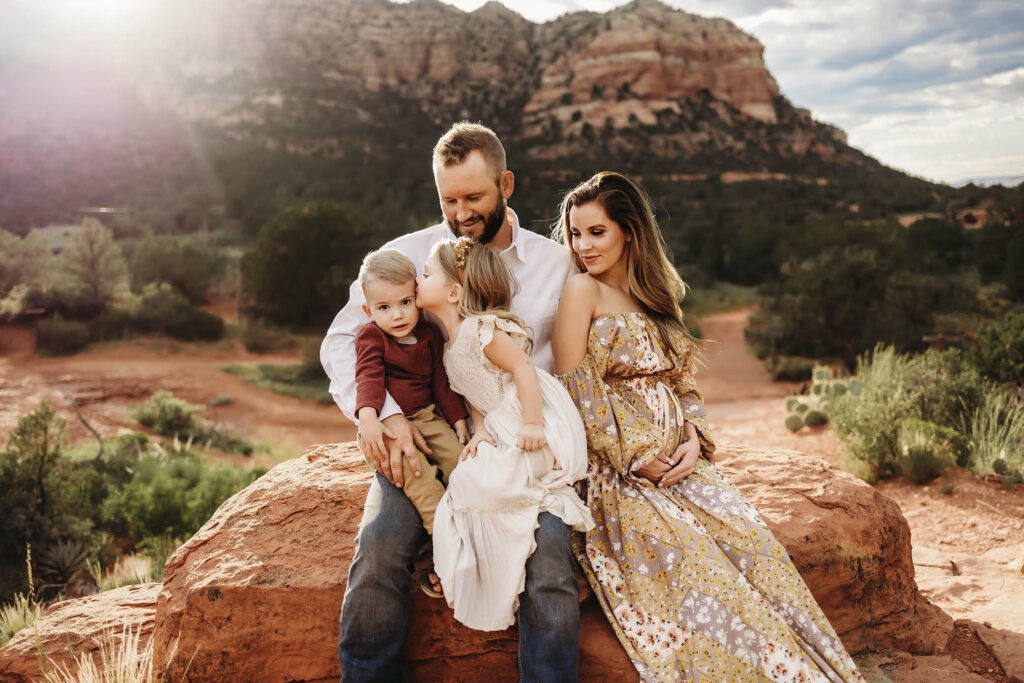 family snuggles during photoshoot