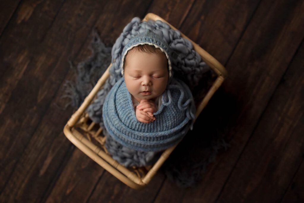 newborn baby girl wrapped photo