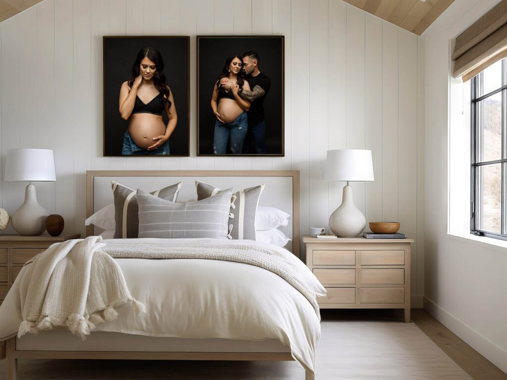 Newborn photo of pregnancy on wall art