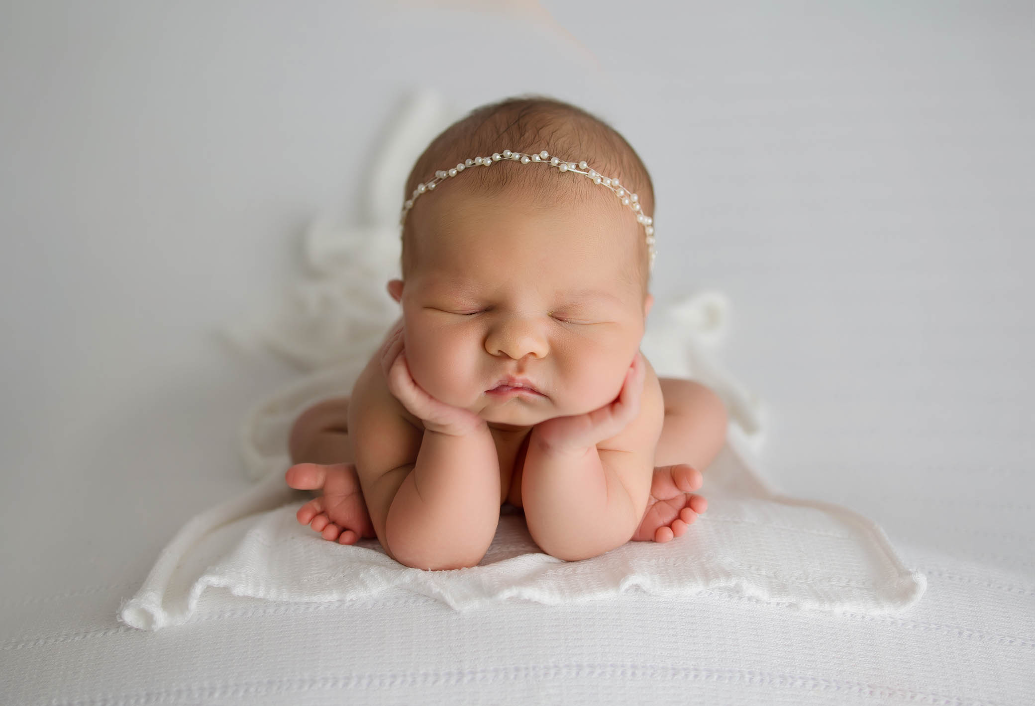 scottsdale newborn baby in white