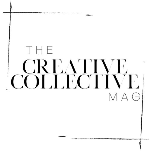 Black text on a white background reads "The Creative Collective Mag" in a modern, bold font, framed by thin, hand-drawn corner lines—perfect for any Phoenix newborn photographer seeking fresh inspiration.